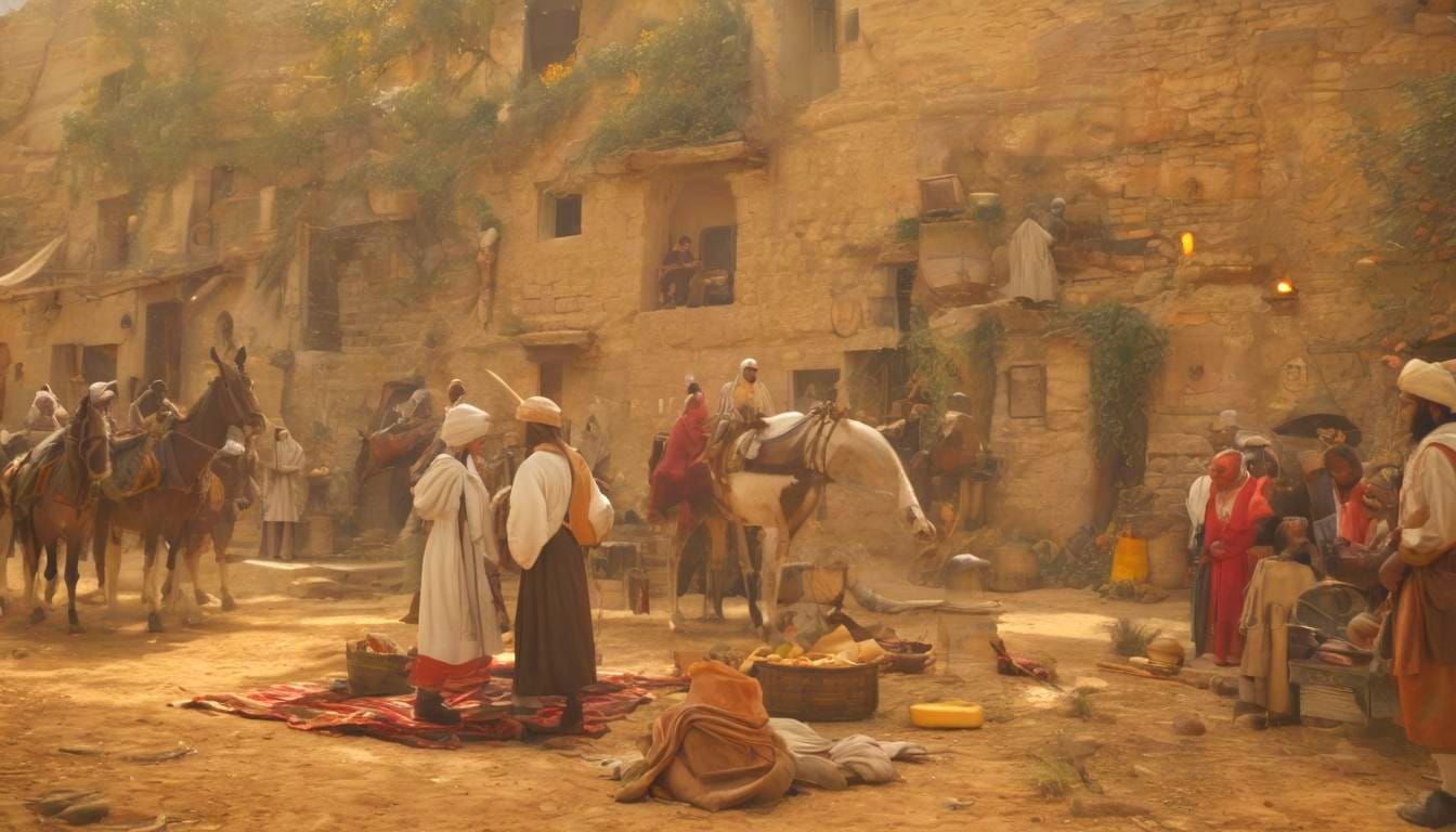 Vibrant Middle Eastern Community Life Inspired by Rembrandt