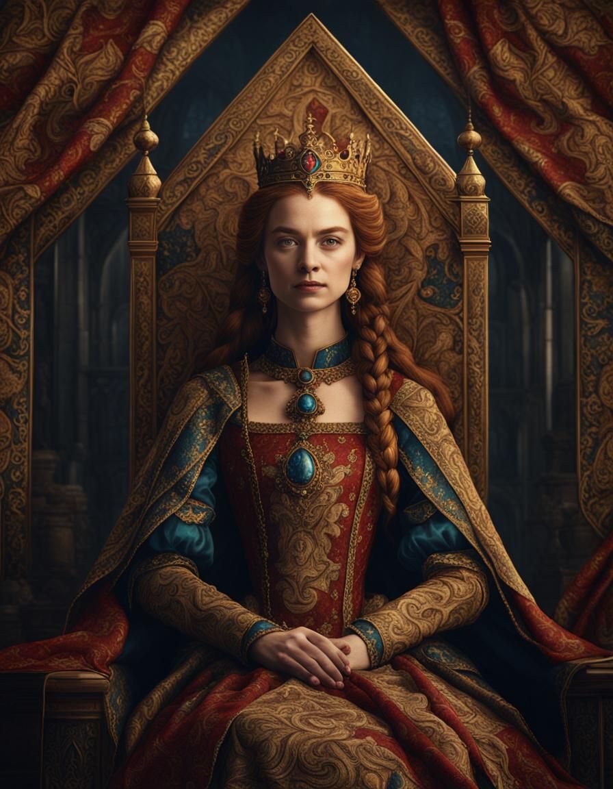 Tapestry Portrait of a Medieval Queen