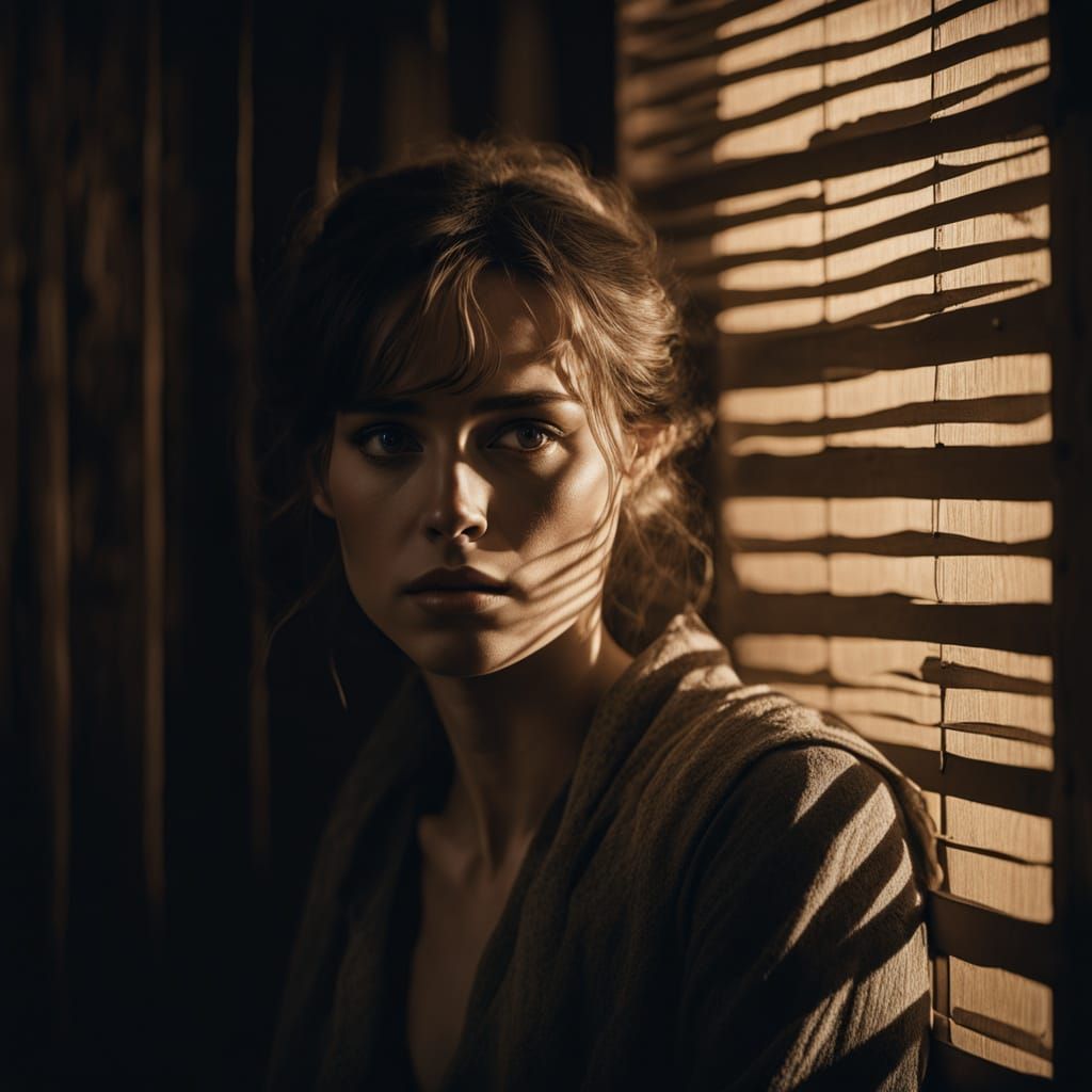 Melancholic Woman in Claustrophobic Room