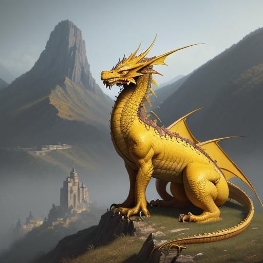 A yellow dragon