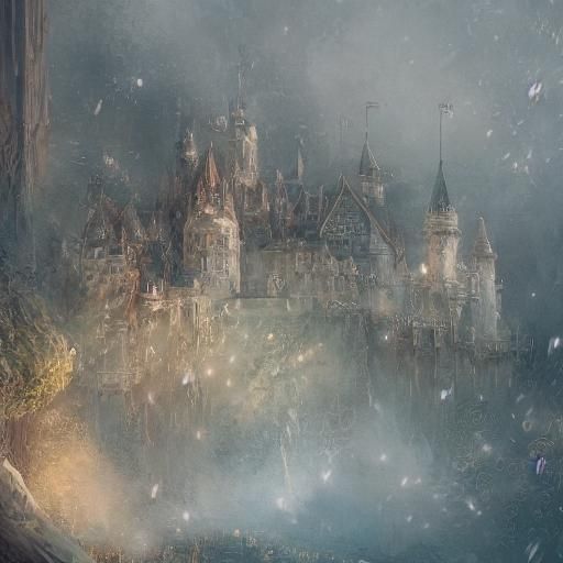Ethereal Cloud Castle in Whimsical Digital Art