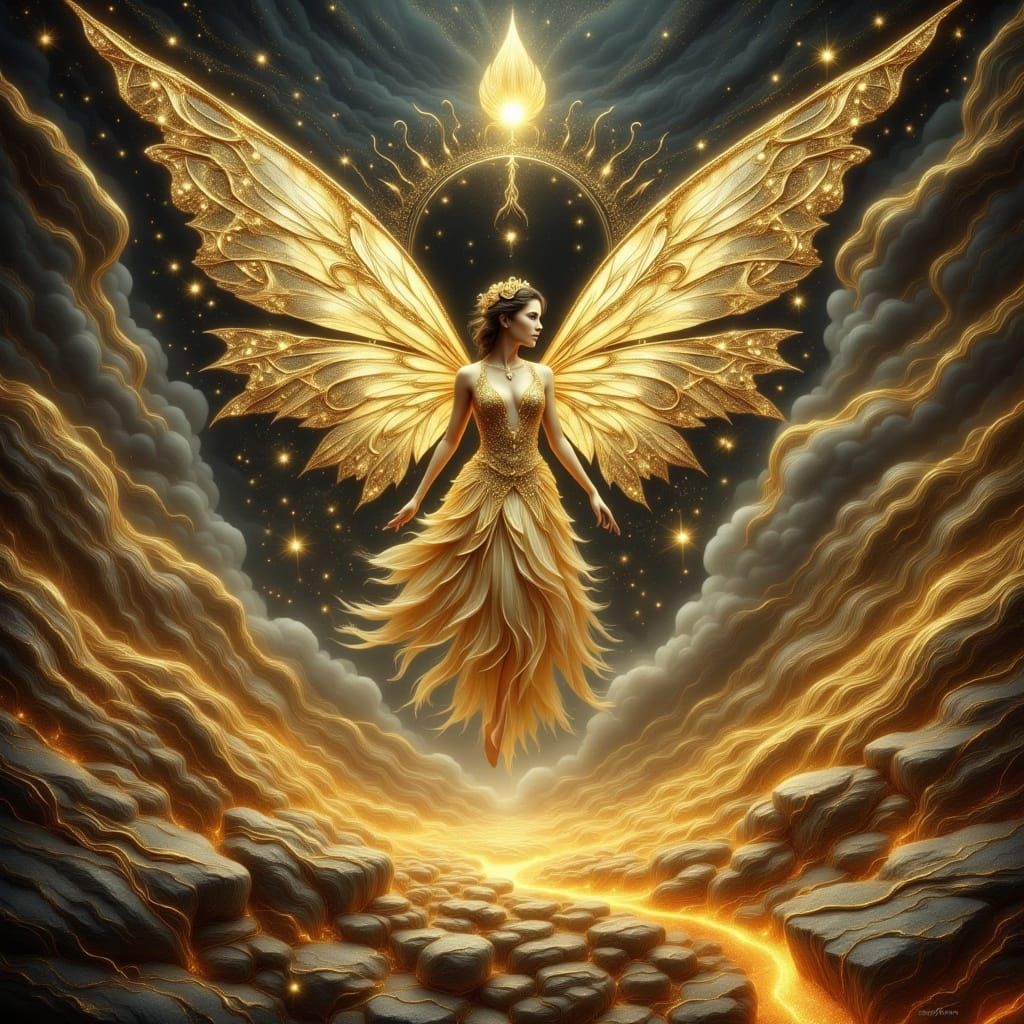 Honey Fairy Queen in Surreal Optical Style