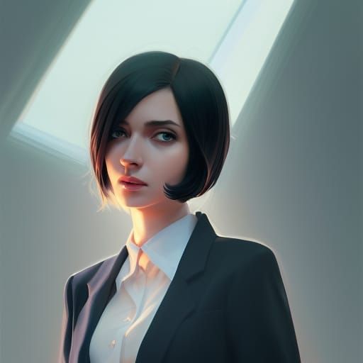 Stylish Girl Portrait in Arcane Style, Cell Shaded