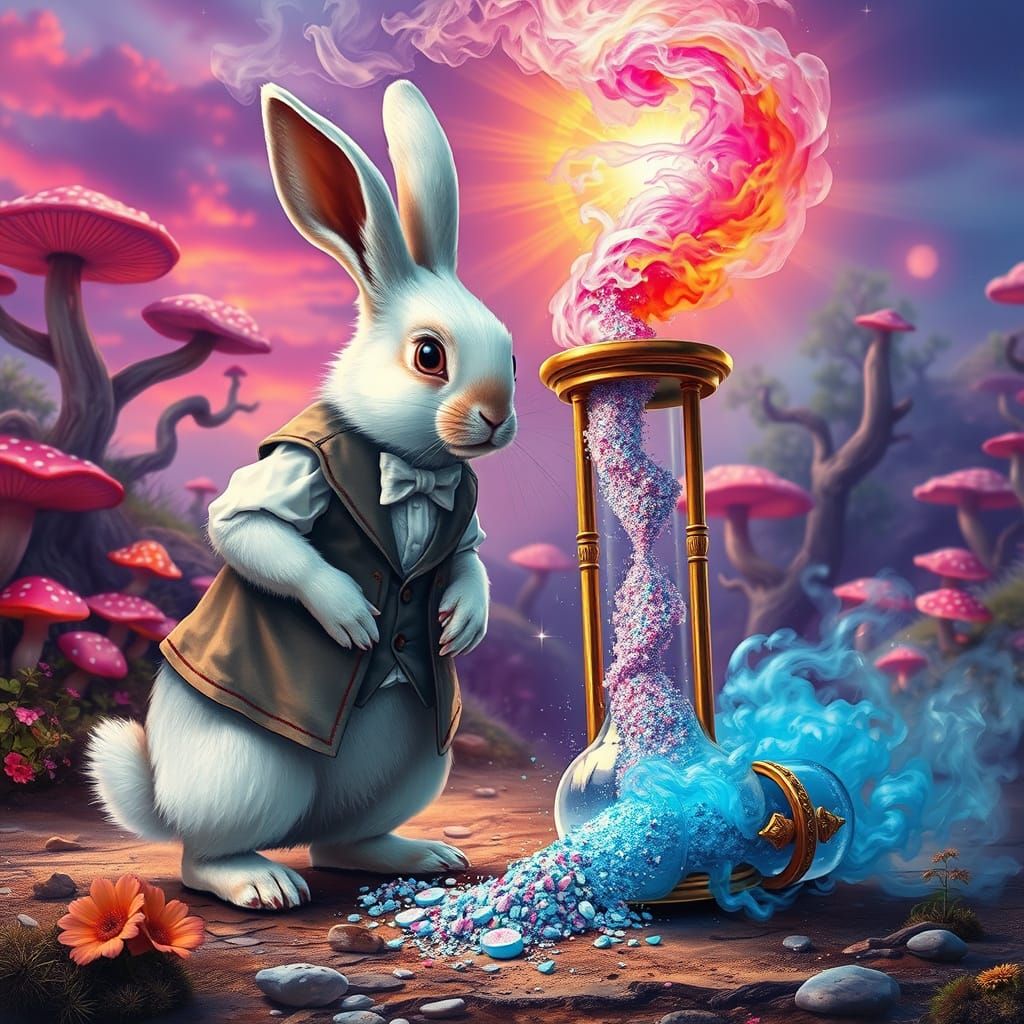 Alice in Wonderland - The White Rabbit's Broken Hourglass