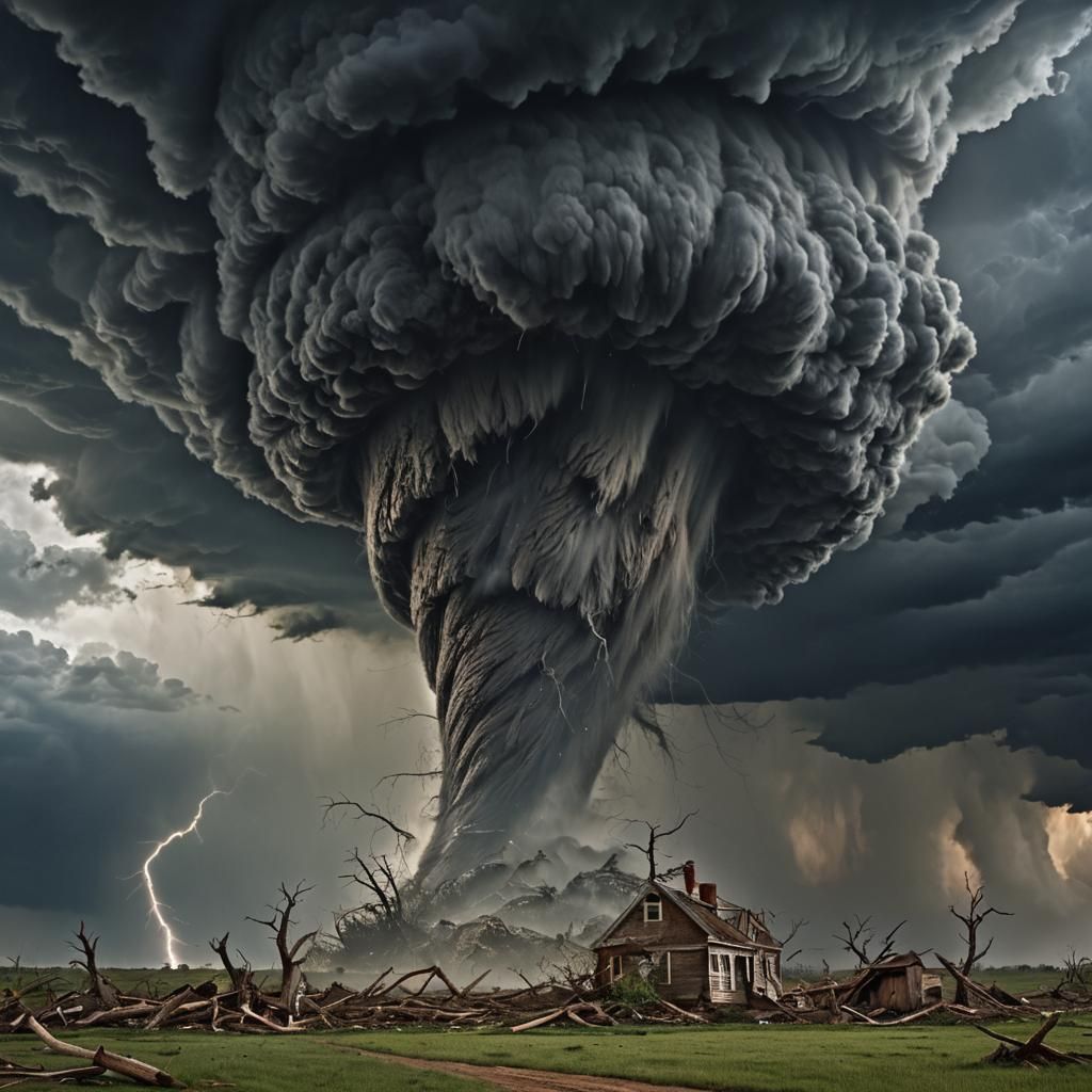 Epic Tornado Unleashes Fury on Barren Landscape