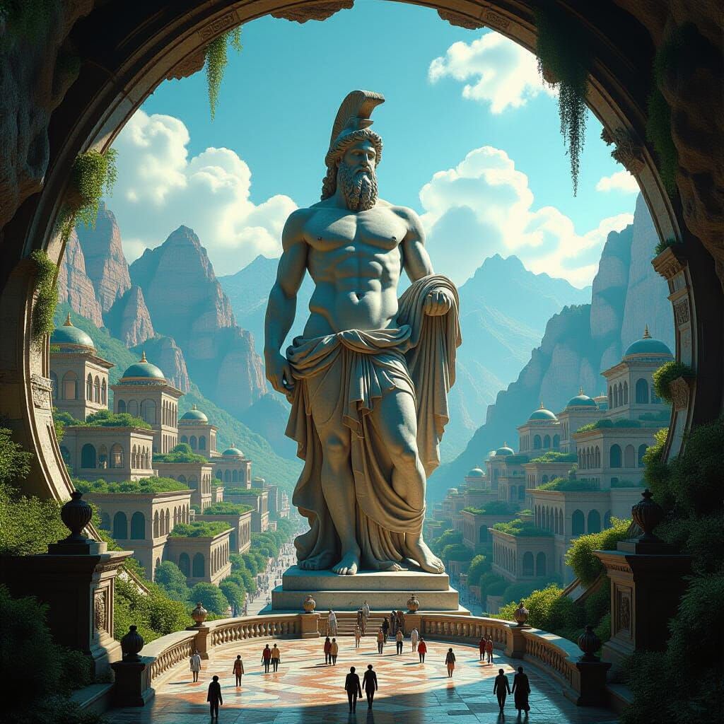 Greek God Marble Sculpture in Underground City