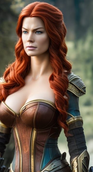 Hyperrealistic Triss Portrait in Medieval Market, 8k