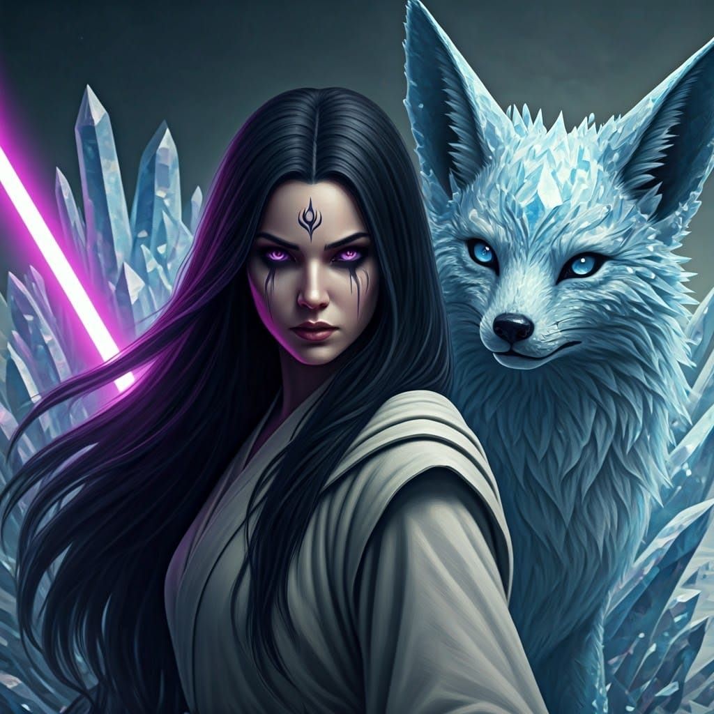 Enchantress with Crystal Fox in Star Wars Crystal Wasteland