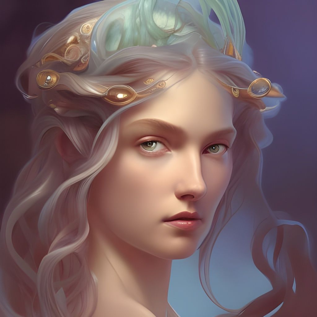 Amphitrite, Queen of the Sea: Hyperdetailed Portrait