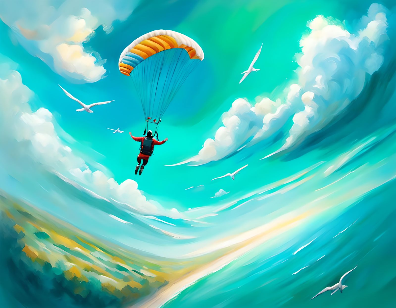 Skydiver's Perspective: Earth From Above the Clouds