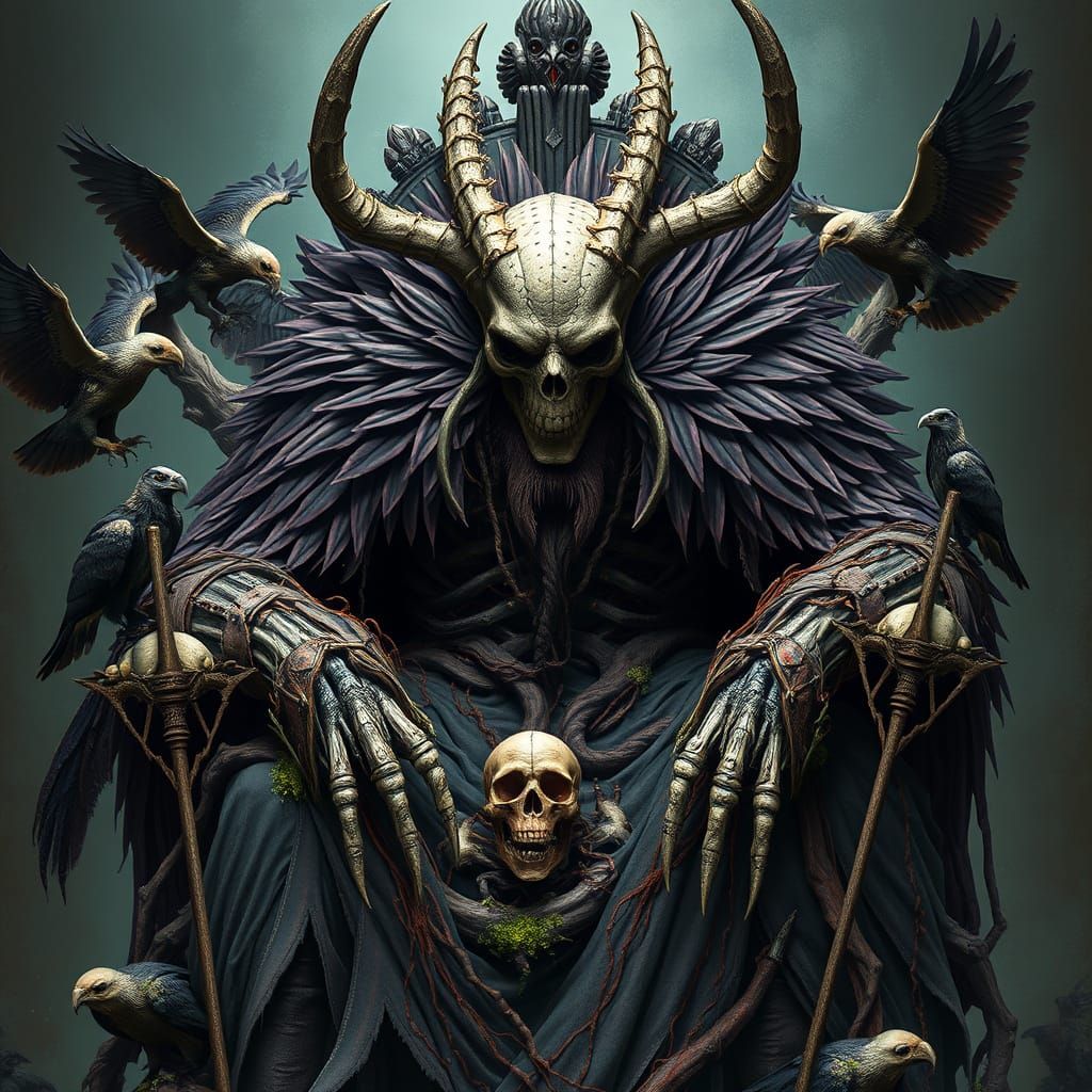 Skeletal Fey Lord Reigns Over Ruined Throne