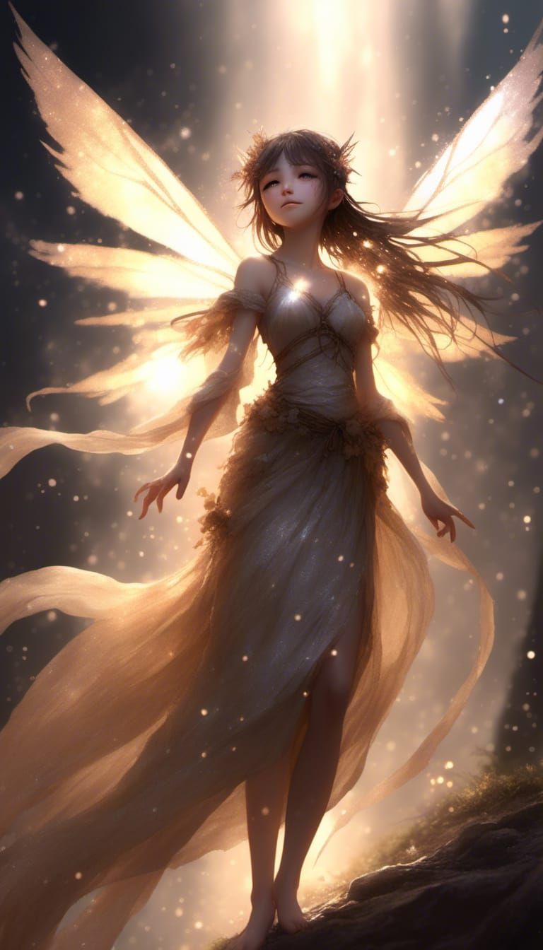 Crying Glitter Fairy on Desolate Battlefield