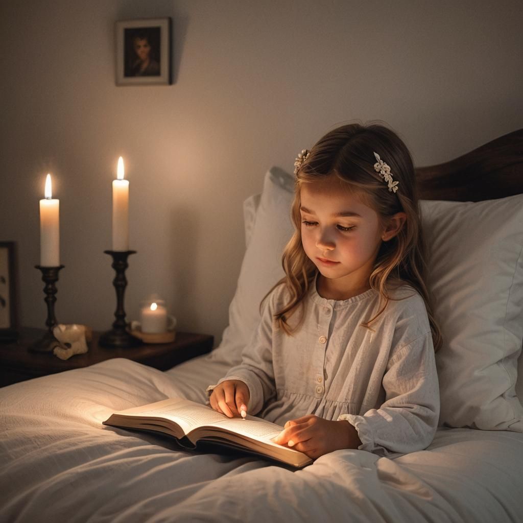 Girl Reading by Candlelight