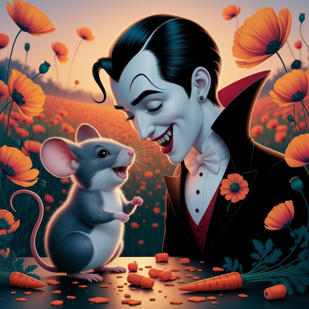 Mouse and Vampire Celebrate Chewed Carrot Day