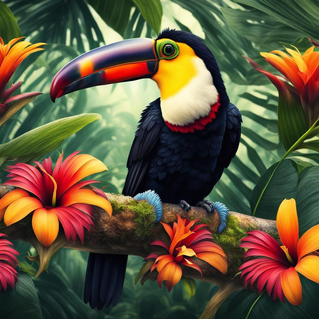Toucan In Tropical Rainforest