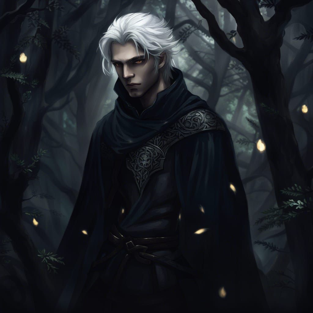 Medieval Fantasy Anime Style Young Hero in Chiaroscuro