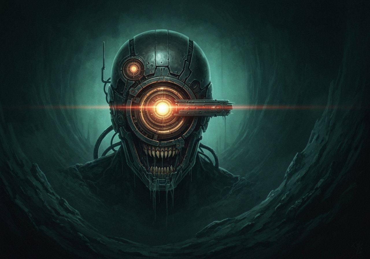 Menacing Cyborg Cyclops Emerges from Abyss