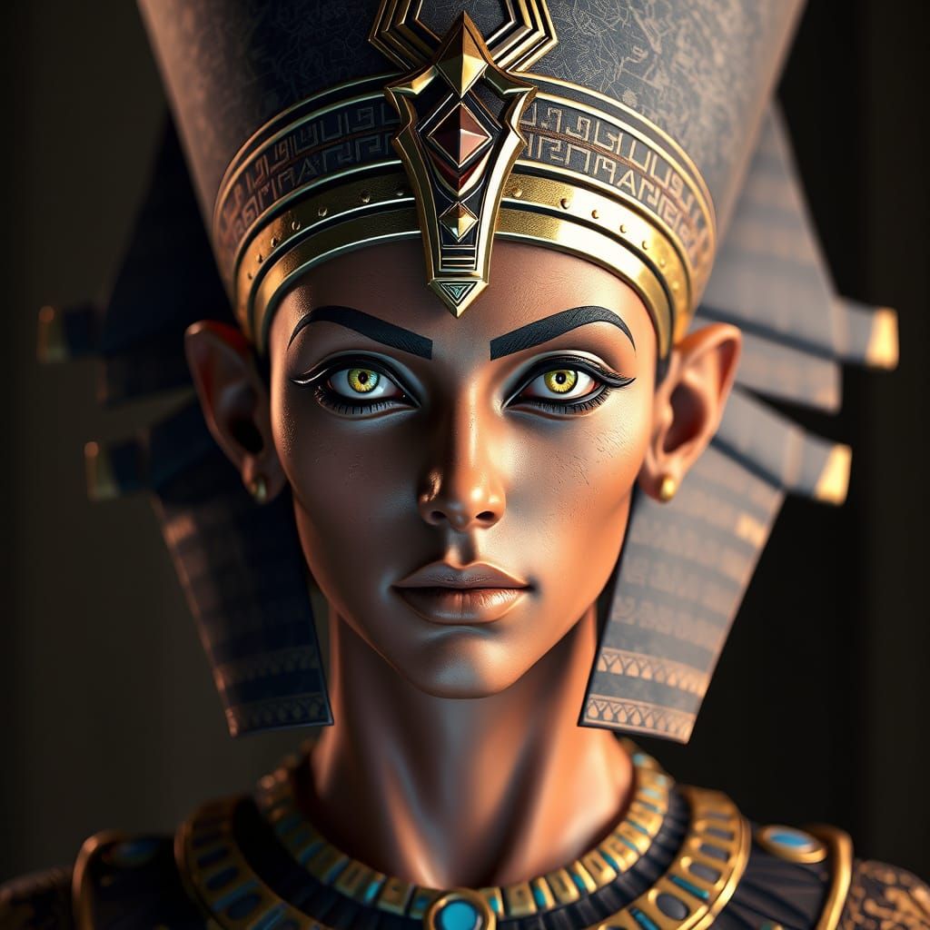 Ancient Egyptian Pharaoh in Vibrant Anime Style
