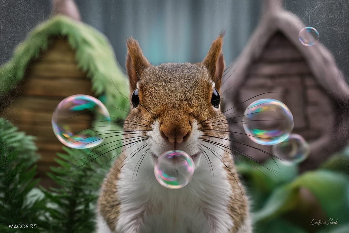 Squirrel Blowing Bubbles: Award-Winning Macro Photography