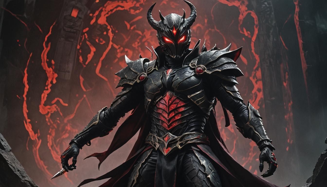 Ominous Serpentine Kamen Rider in Gothic Horror Style