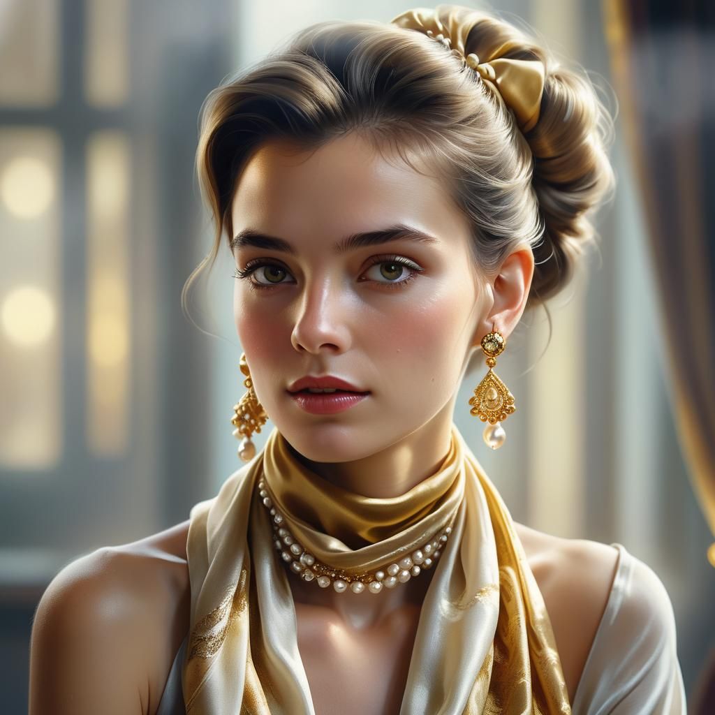 Elegant Woman Portrait in Artgerm Style