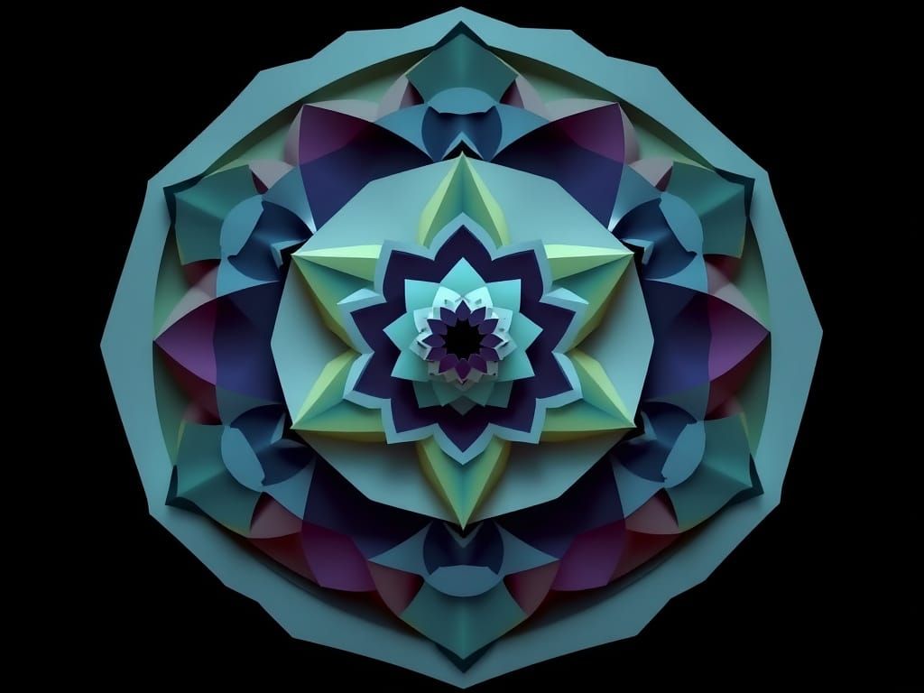 Multi-level 3D Fractal with Triangles and Circles