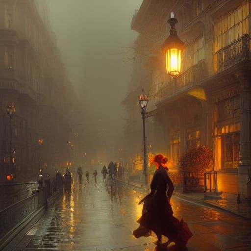 Victorian Gaslight City in Hyperdetailed Style