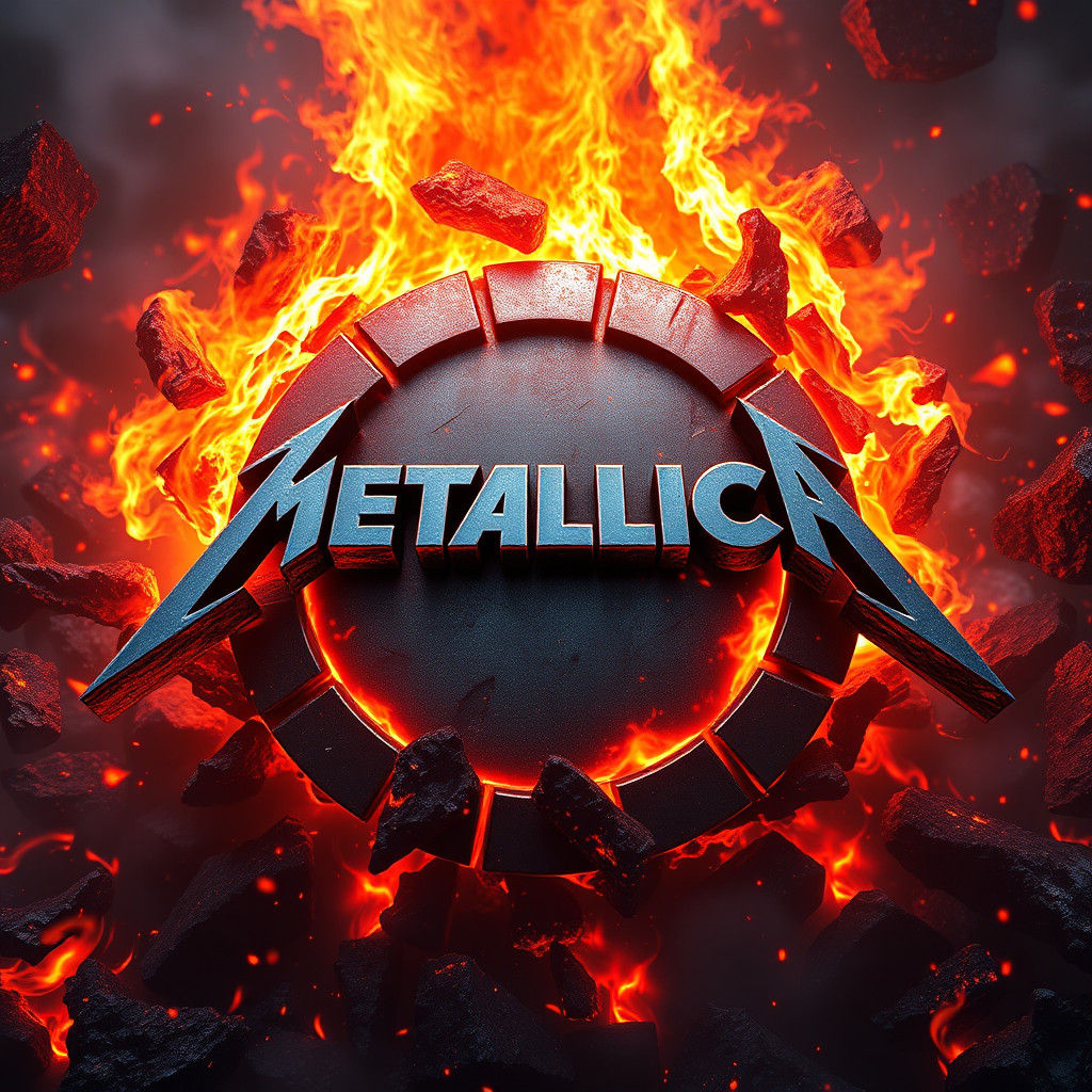 Metallica Logo Forged in Fire and Lava