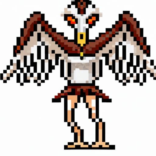 Evil Harpy from Greek Mythology in Pixel Art