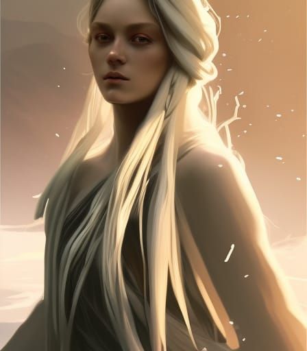 Nordic Woman Portrait with Raven in Detailed Fantasy Art