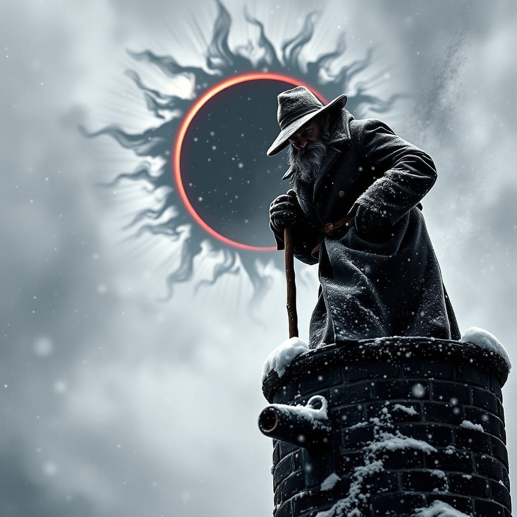 Soot-Covered Sweep Battles Blizzard in Rare Black Eclipse