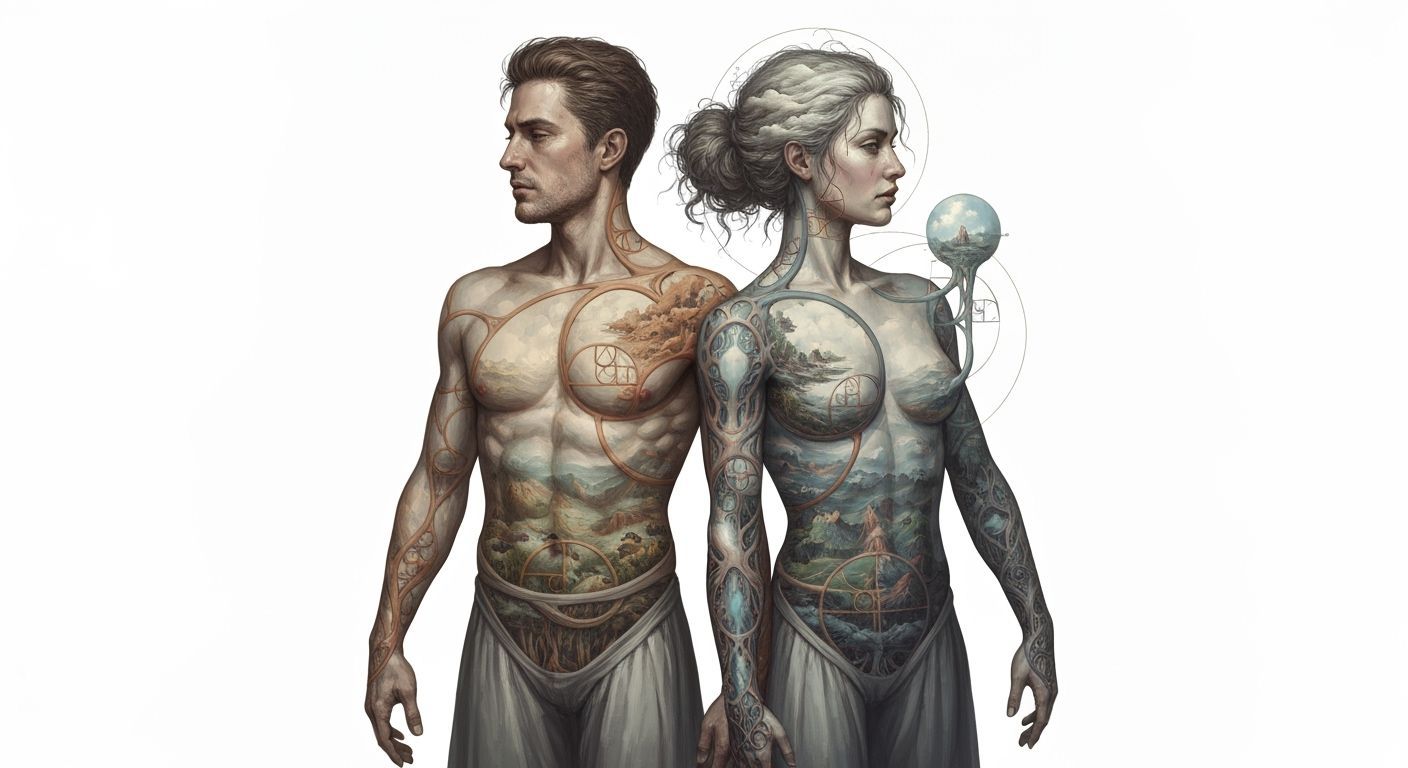 Ethereal Figures in Dreamlike Biomechanical Art