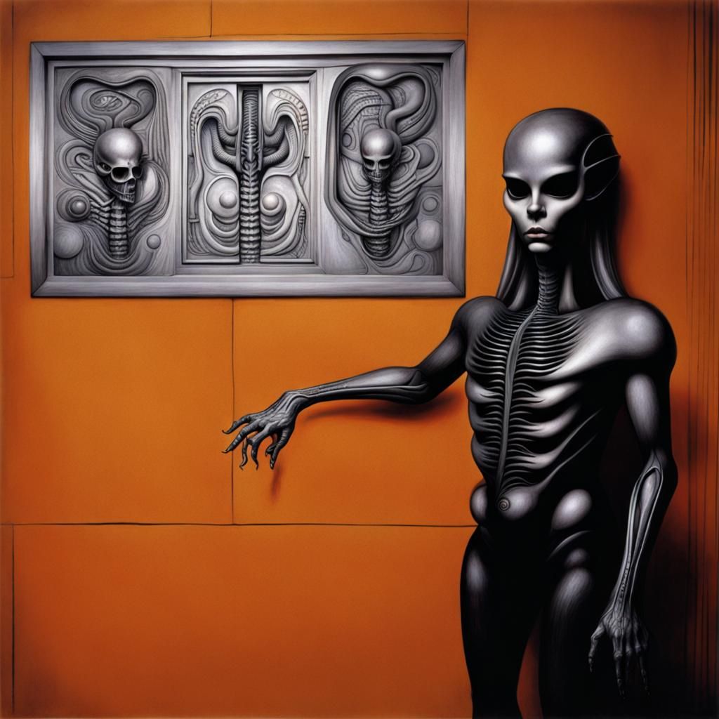 Biomechanical Landscape in Surrealist Style