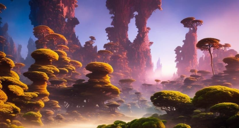 View of an Alien Planet Landscape Fractal Flora by James Jea...