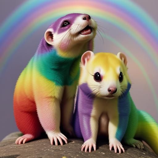 Rainbow Ferrets Generated by AI