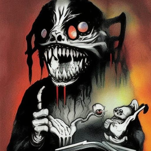 Horror Demon with Music Box in Umezu Style