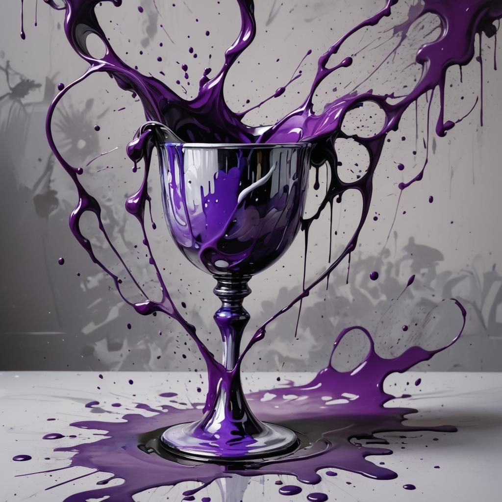 Graffiti Art: Purple Mist Swirling from Goblet