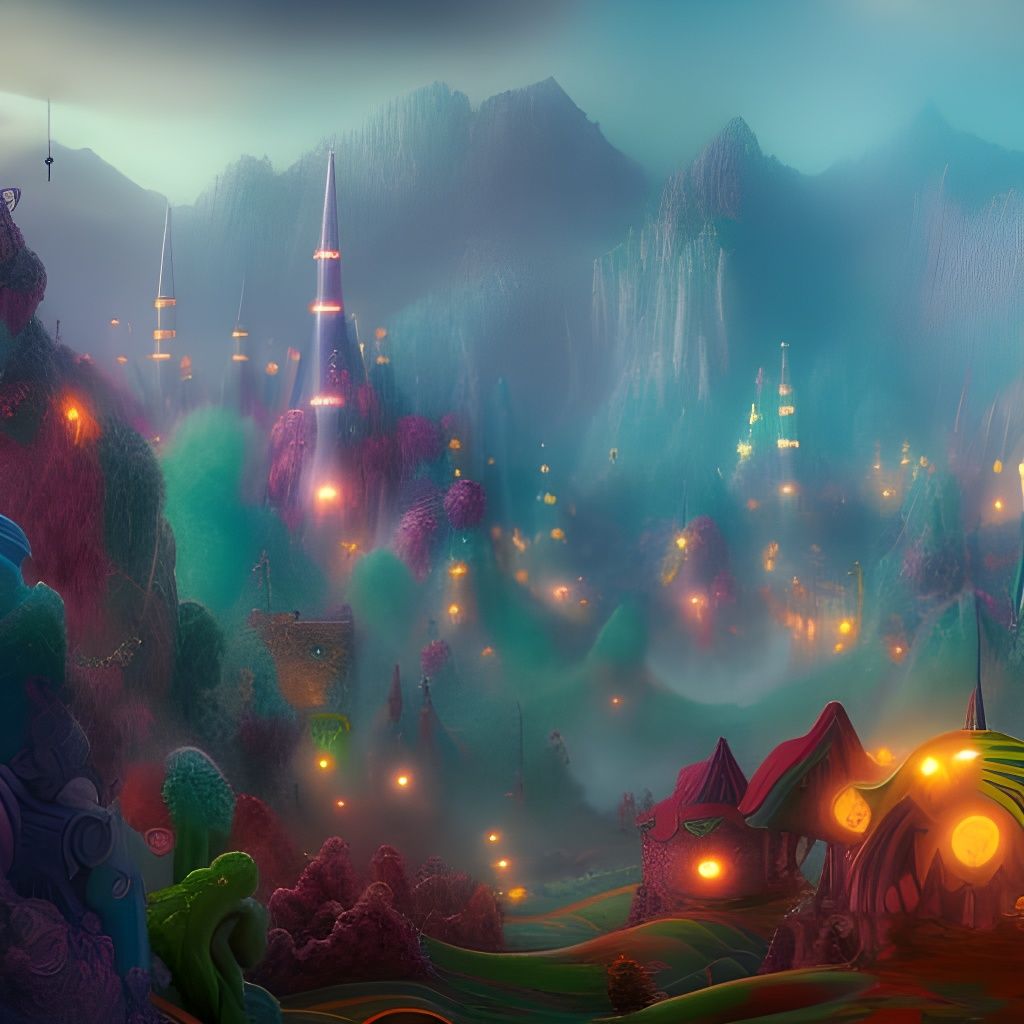 Fantastical Candyland Concept Art in Deep Color