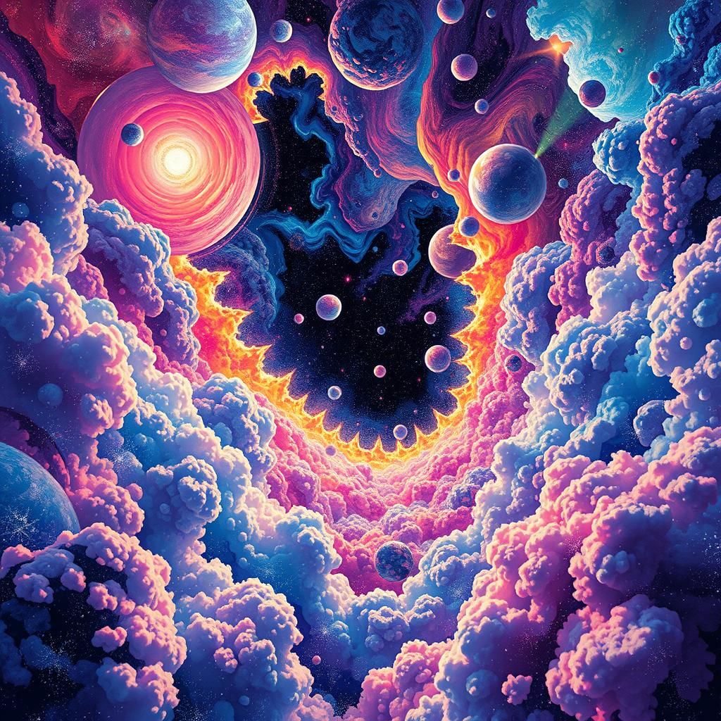 Kaleidoscopic Explosion of Converging Universes as Digital A...