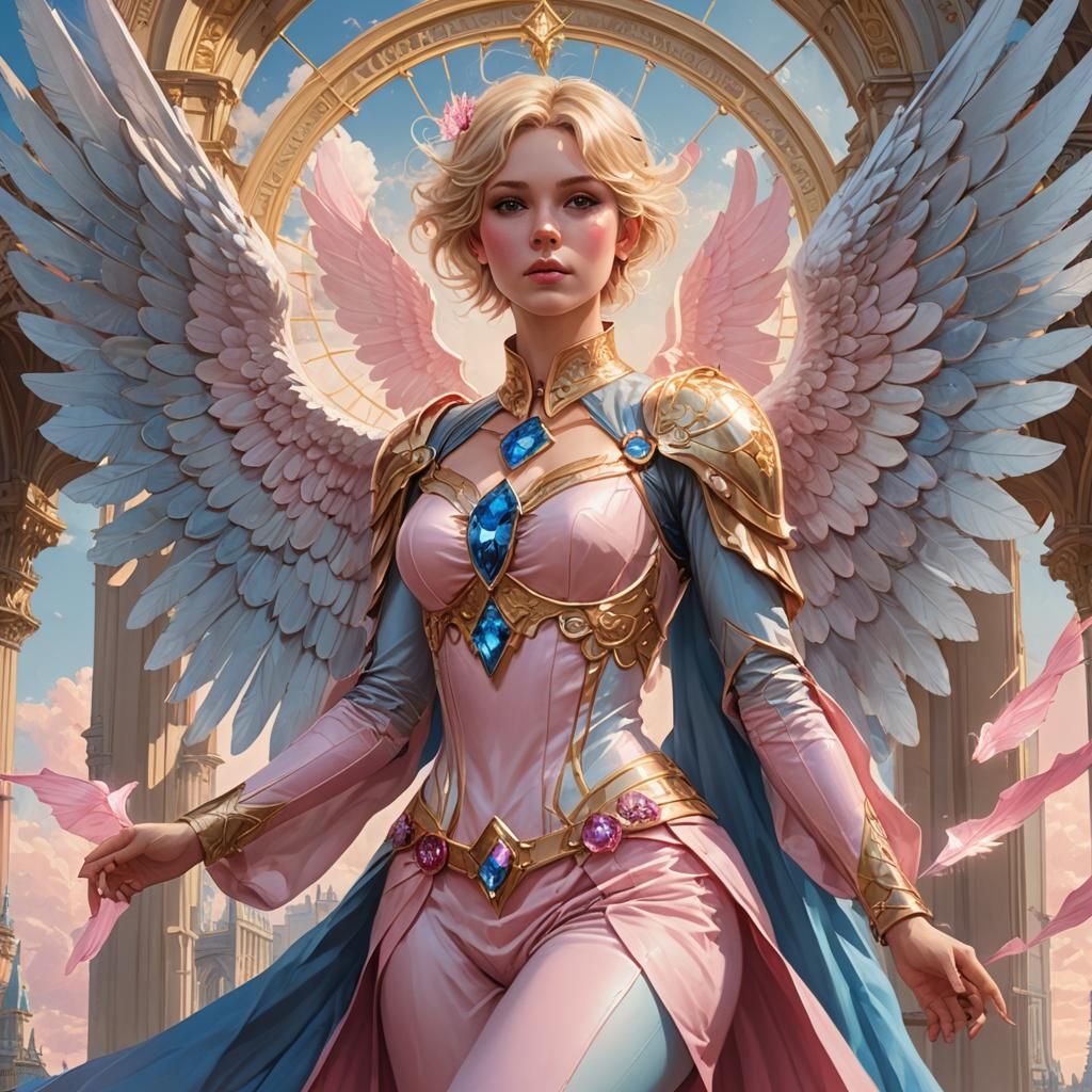 Angelic Maiden Flying Above Crystal Palace