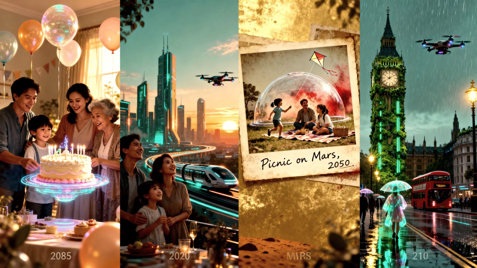 Futuristic Family Moments Across Time and Space