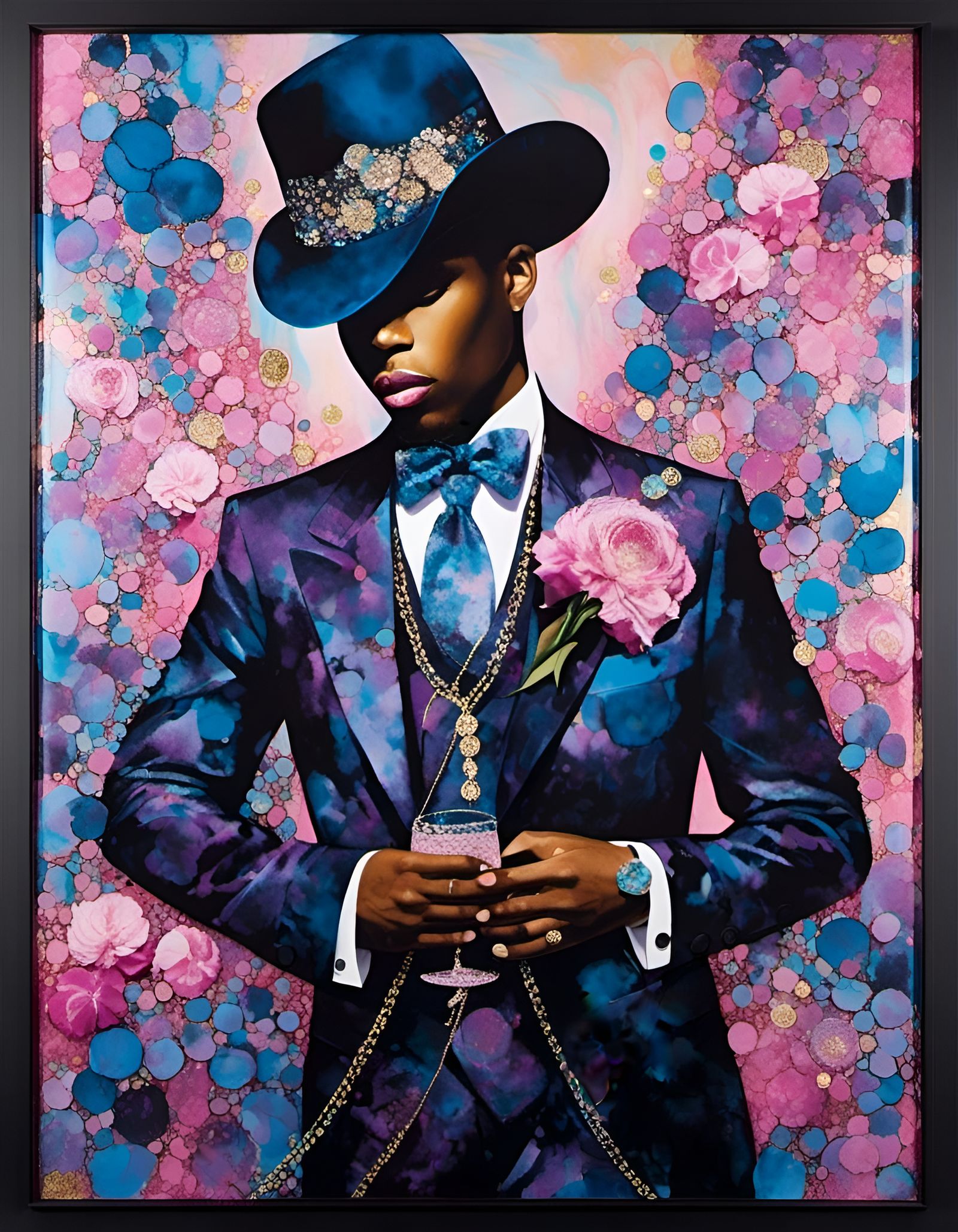 Colorful New Orleans Cabaret Scene in Alcohol Inks