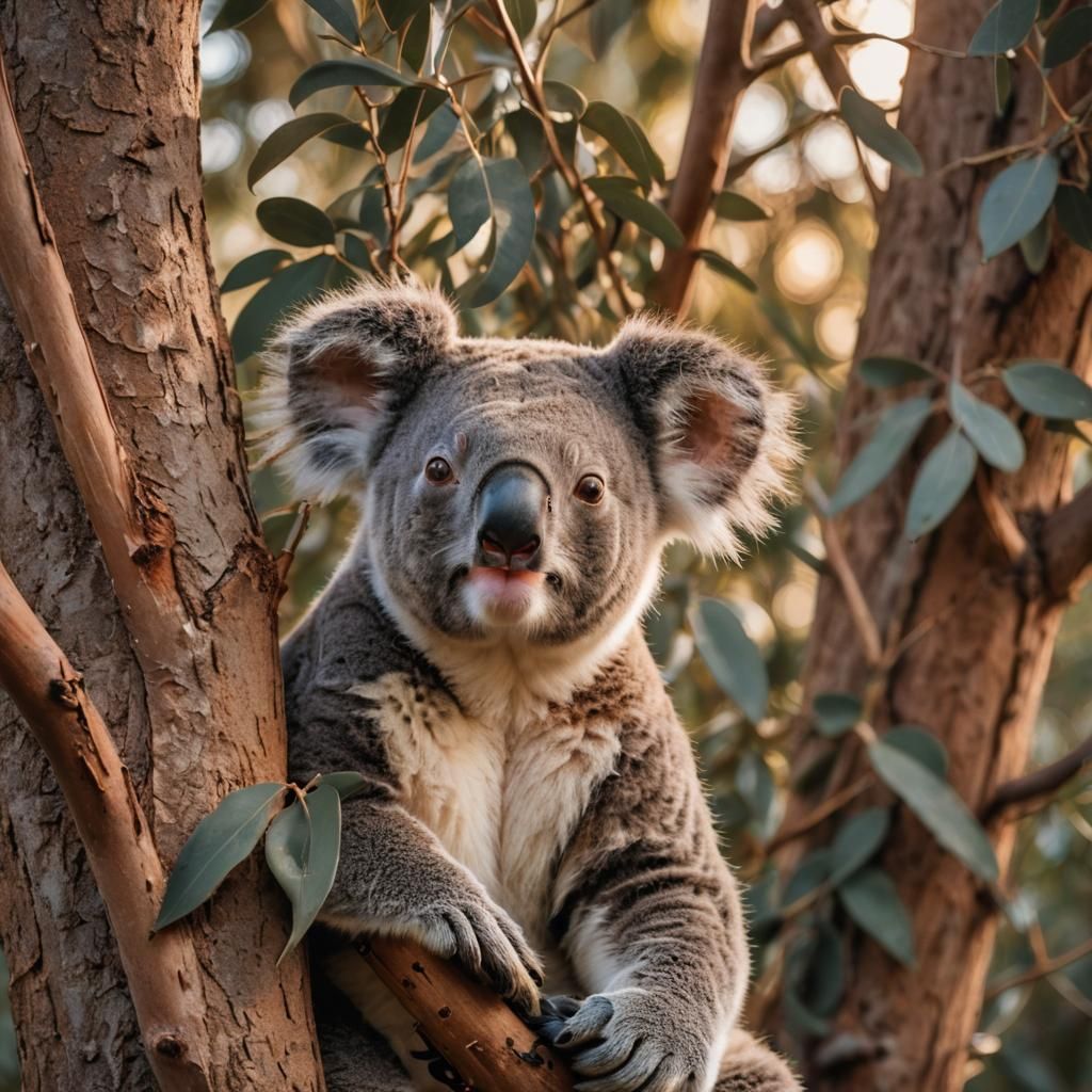 Koala in Eucalyptus Tree: Australian Wildlife Photography