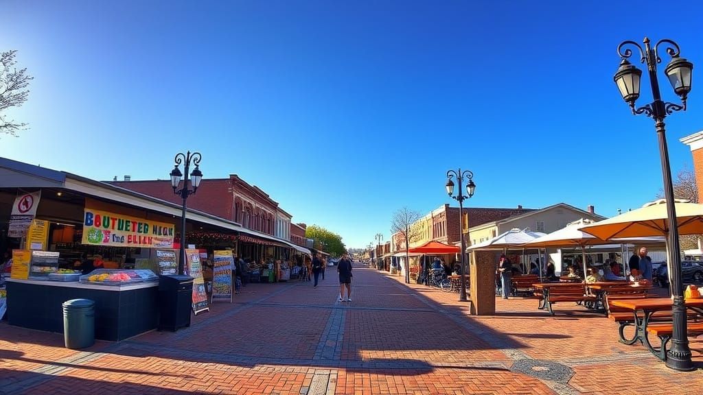 Quaint Small Town USA Outdoor Market