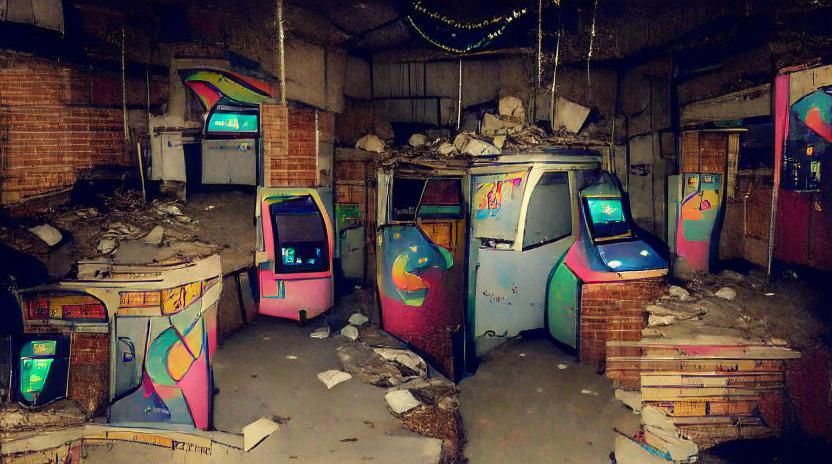 Abandoned 90s Arcade: A Nostalgic Scene