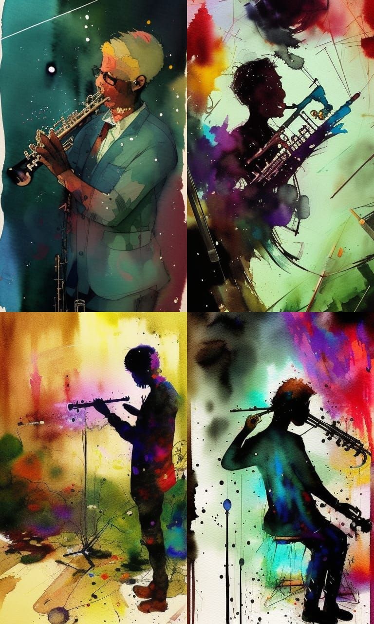 Hallucinatory Clarinet Music in Watercolor Style