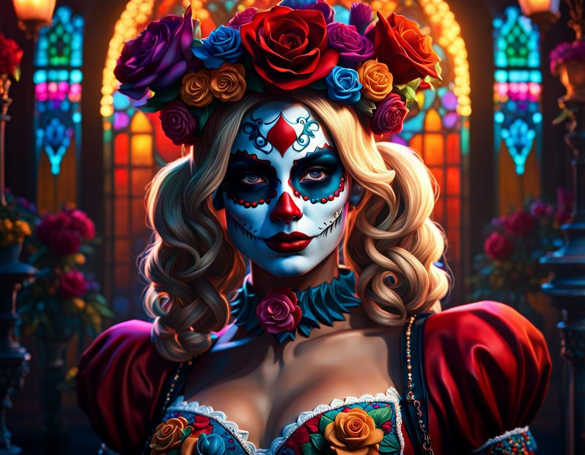 Day of the Dead Harley Quinn in Unreal Engine