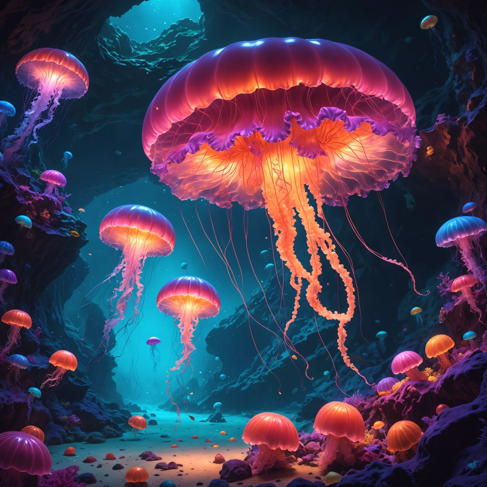 Glow-in-the-Dark Jellyfish Rave in Candyland Style