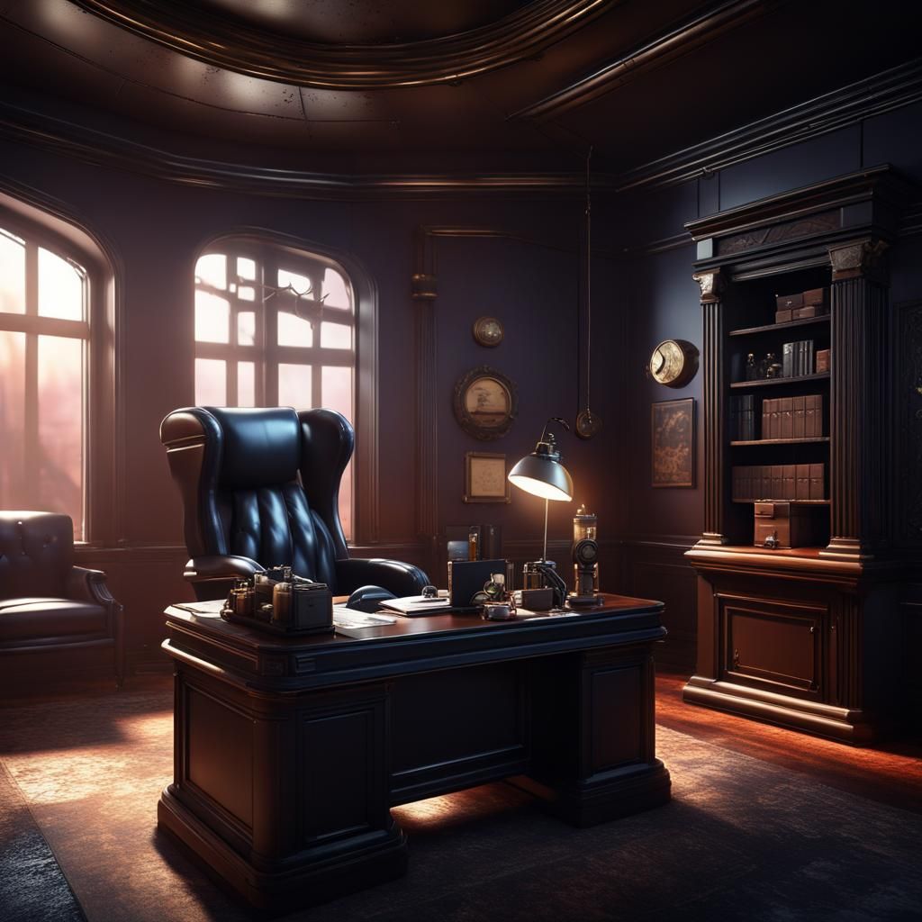 Dark Mafia Boss Office with Oxygen Tank