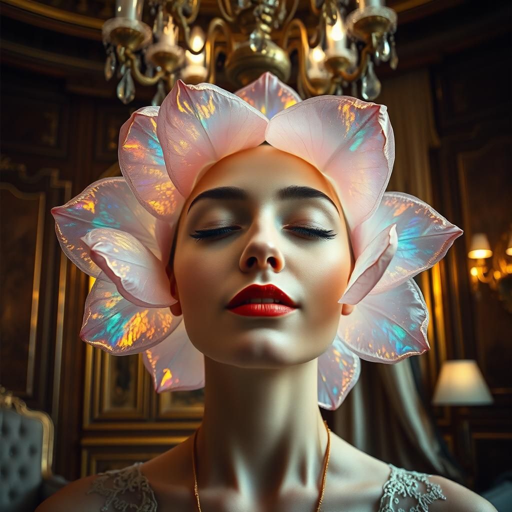 Art Deco Portrait: Woman in Gossamer Flower